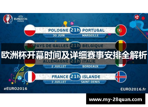 欧洲杯开幕时间及详细赛事安排全解析