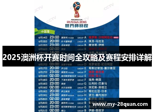 2025澳洲杯开赛时间全攻略及赛程安排详解